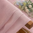 thumbnail image 5 of MKHILL 42x90 Blush Pink Crushed Sheer Curtains 2 Panels Set, 90 Inch Long Light Filtering Voile Drapes for Living Room Bedroom High Windows, Rod Pocket Window Panels, Each 42" W x 90" L, 5 of 12