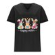 thumbnail image 4 of Corto para las Mujeres Casual Verano 2025 Pascua Impresión V-Cuello Camiseta, Ligero 95% Poliéster 5% Spandex Top para Toda la Temporada Hogar Y Diario, 4 of 7