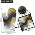 thumbnail image 6 of Black White and Gold Marble Kitchen Oven Mitt and Pot Holder Sets 4 Pcs for Baking, Cooking and Grilling, Heat Resistant Up To 392 °F, 6 of 7