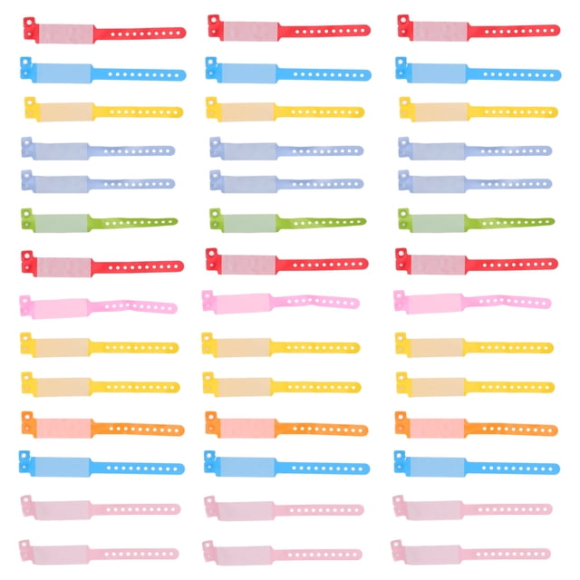 Pulseras de identificación de 100 piezas: pulseras de PVC coloridas para niños, ideales para identificar y prevenir pérdidas en eventos y actividades al aire libre.