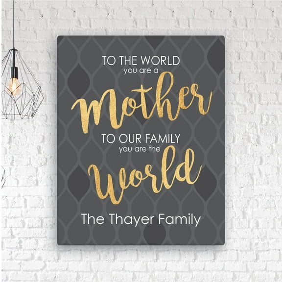 "To Our Family You Are The World" 11x14 Personalized Canvas