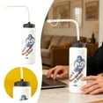thumbnail image 2 of Forestwhale Ice Hockey Water Bottle 34oz Leak-Proof Sports Water Bottle Portable Squeeze Bottles with Long Straw Reusable Drinking Bottles for Boxing Cycling Hiking & Gym, 2 of 6
