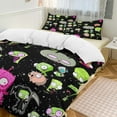 thumbnail image 6 of Invader Zim Bed Duvet Cover Microfiber Bedding Sets 3D Printed Lightweight 3 Piece Comforter Sets, 1 Duvet Cover And 2 Pillow Shams for Kids Boys Girls 90"x90", 6 of 8
