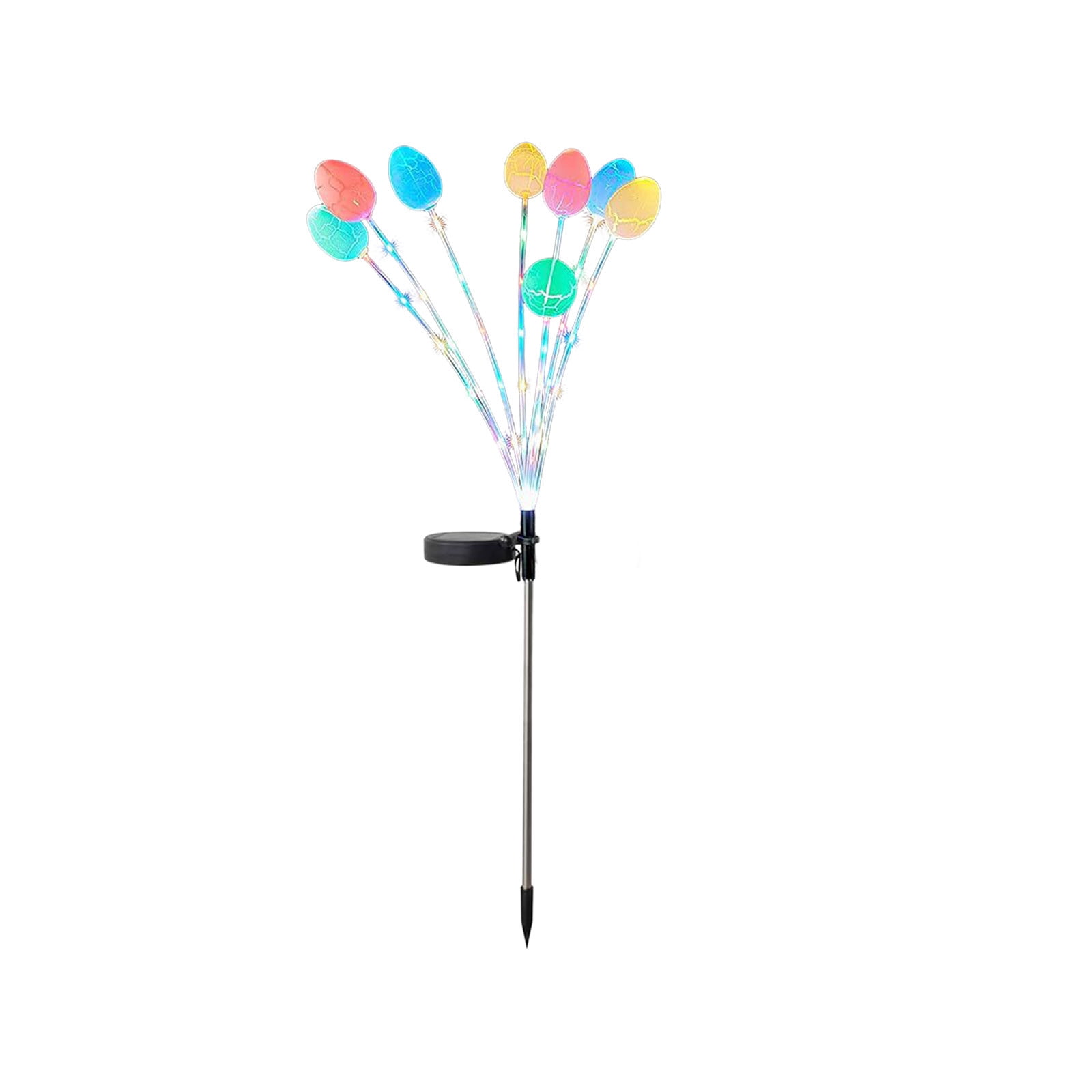 Qocolhg 1 Pack Solar Easter Egg Lights Outdoor, Colorful Garden Swaying Firefly Light Easter Lights Waterproof Solar Stake Light for Pathway Landscape Lawn Yard Porch Patio Spring Easter Decorations