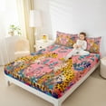 thumbnail image 4 of Manfei Jungle Animal Leopard Full Size Sheets,Rustic Floral Daisy Bed Sheets,Wild Cheetah Sheet Sets For Boys Girls,Super Cozy Room Decor,4-Piece, 4 of 7