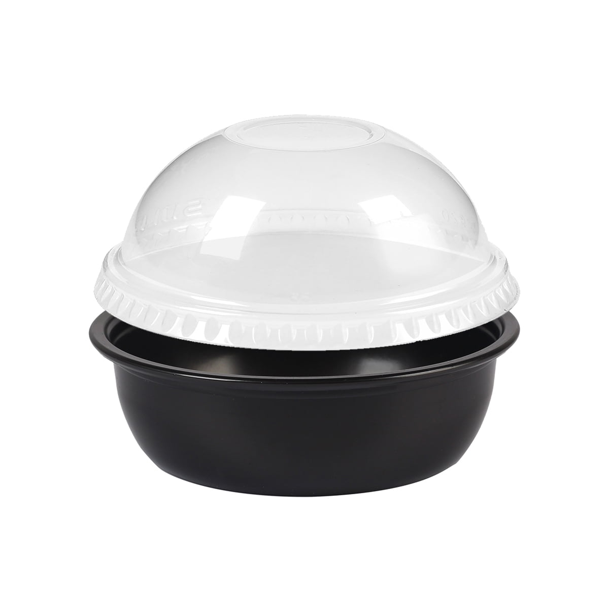 EDI Black Plastic Disposable Portion Cups/Souffle Cup with Lids (3.5 oz