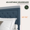 thumbnail image 6 of Amolife King Bed Frame with Adjustable Headboard, Fabric Upholstered Platform Bed, No Box Spring Required, Blue, 6 of 8