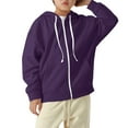 thumbnail image 2 of XXWXYD Kids Pullover Sweatshirt Jacket Solid Color Zippered Casual Outerwear for Boys Girls | Middle Large Children & Teenagers Coats, 2 of 8