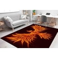 thumbnail image 4 of Black and Red Rug, Rugs, Bath Rugs, Phoenix Rug, Character Rug, Orange Rugs, Character Rugs, Bathroom Rug, Nursery Rug, Printed Rug, 2.6'x5' - 80x150 cm, 4 of 8