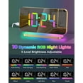 thumbnail image 6 of Wiher Projection Alarm Clock,7.4 in LED Mirror Digital Clocks Projection on Ceiling Wall,with RGB Night Light,USB C Charging Port,Auto Dimming,Modern Desk Clock for Bedroom Decor - Gold, 6 of 9