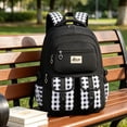 thumbnail image 4 of Orangide Back to School Backpack Plaid Print Waterproof Nylon Large Capacity Multi-Pocket Bookbag for Girls, Boys, Students, Elementary and Middle School, 4 of 6