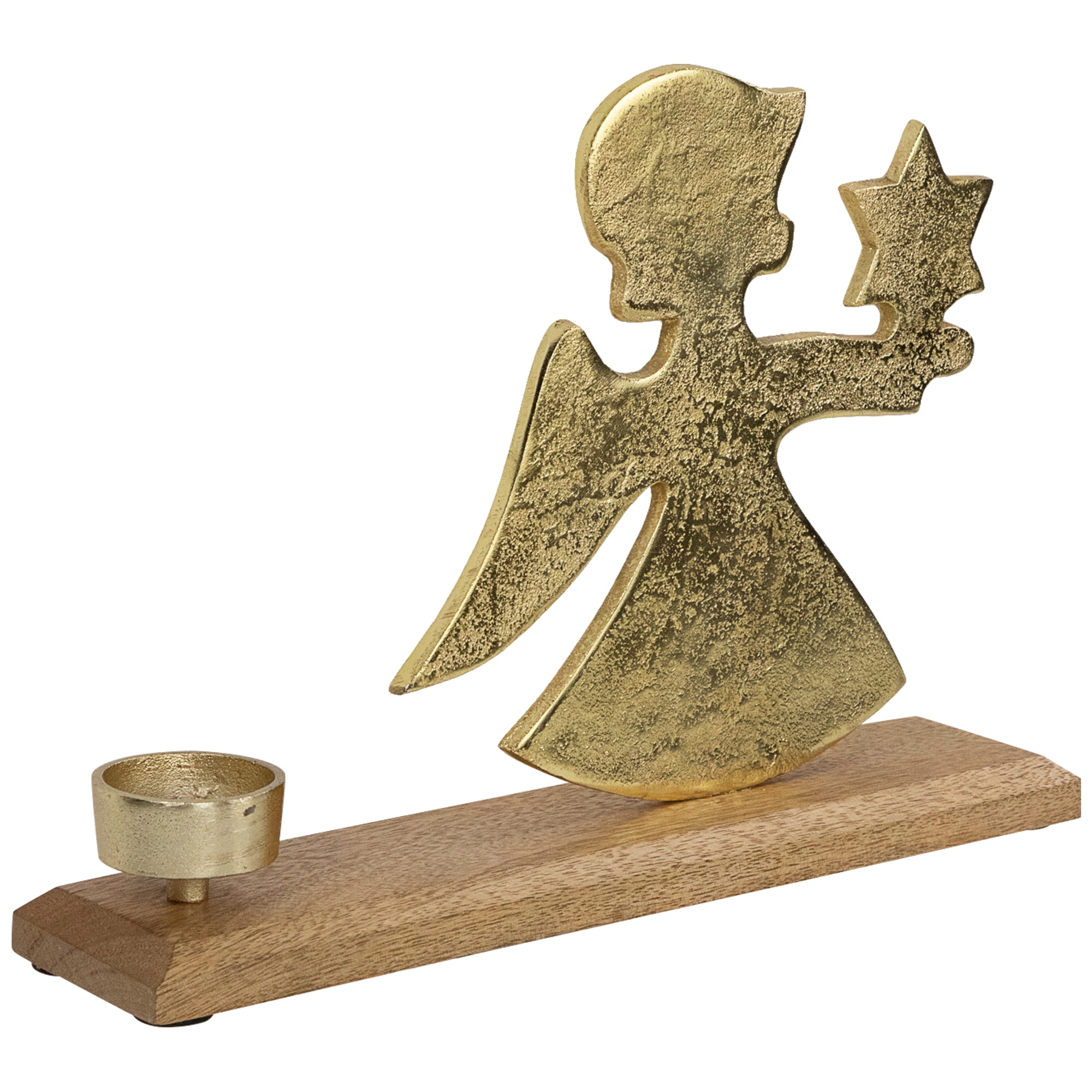 Northlight Angel with Star Metal Christmas Tealight Candle Holder - 12"