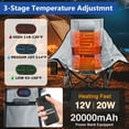 thumbnail image 7 of PNKKODW XL Oversized Heated Rocking Camping Chair, 3 Heat Levels Heated, Cup Holder, 600D Oxford, for Winter Outdoor, Gray（With 20，000mAh Power Bank）, 7 of 7