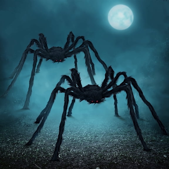 Joyfy 2 Pack 5 FT Giant Spider Halloween Decorations,Scary Spider Halloween Decorations Outdoor Party Decorations Props Halloween Yard Decorations,Black