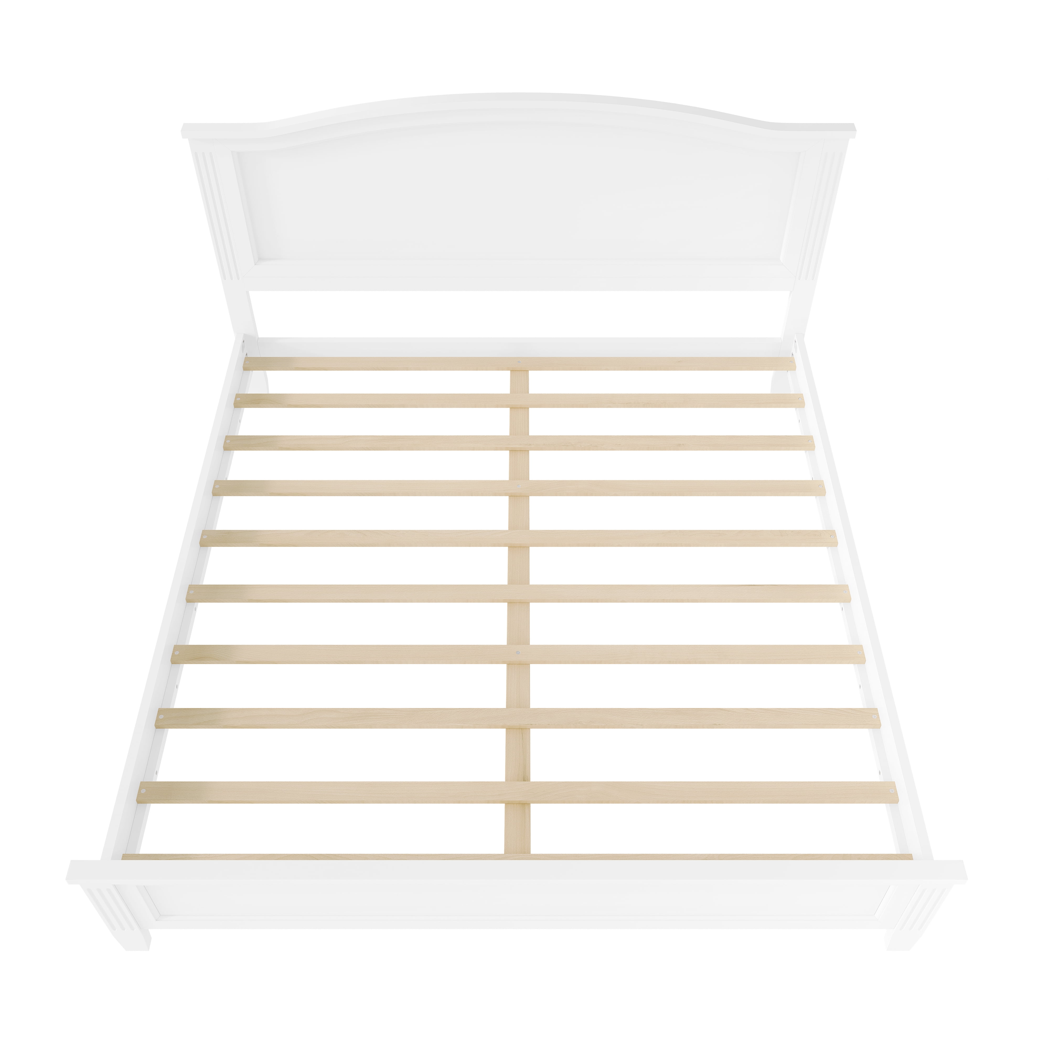 Euroco Wood King Size Wood Platform Bed, White