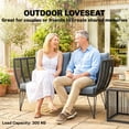 thumbnail image 4 of Outsunny Causeuse de Patio Extérieure en Osier avec Coussins, Gris Pâle, 4 of 10