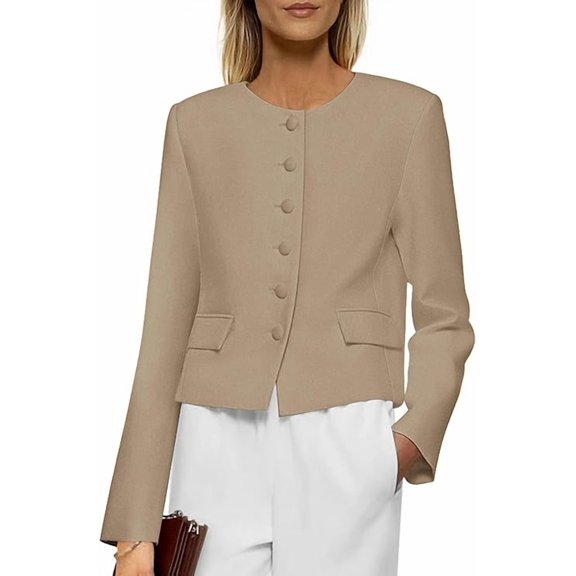 PRETTYGARDEN Women Blazers Business Casual Outfits Fall Fashion Long Sleeve Professional Office Work Suit Jacket Clothes