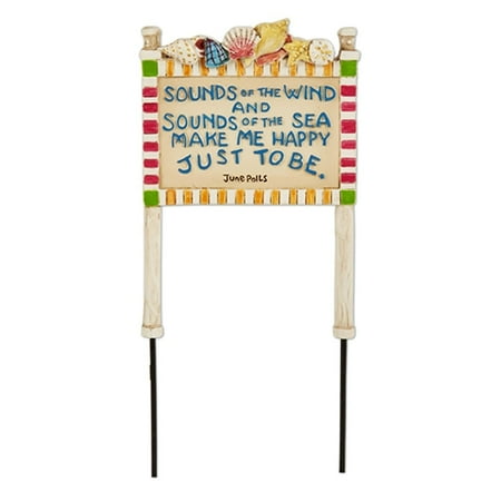 - Miniature Fairy Garden Sounds of the Wind Beach Sign, Size: 2.75