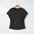 thumbnail image 5 of Mittory Womens Short Sleeve T Shirts Summer Side Ruched Crew Neck Dressy Casual Tops Basic Trendy Tees, 5 of 8