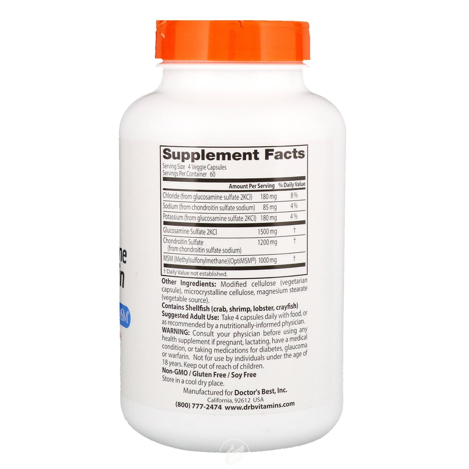 Doctor's Best Glucosamine Chondroitin Msm with OptiMSM ...