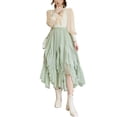thumbnail image 6 of Women Pleated Skirt Fairycore Grunge Mesh Solid Color High Waist Asymmetrical Hem Midi Skirts y2k Streetwear-As photo shows_c-One Size, 6 of 7