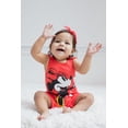 thumbnail image 6 of Disney Minnie Mouse Baby Girls' Sleeveless Romper Pajama and Headband Set Red Minnie Mouse, 6 of 10