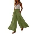 thumbnail image 6 of Dresfit Womens Wide Leg Pants Palazzo Linen Pants Summer 2026 Flowy Baggy Pant Plus Size Lightweight Elastic High Waist Casual Trousers with Pockets S, 6 of 7