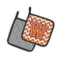 thumbnail image 2 of Carolines Treasures CJ1062-WPTHD Letter W Chevron Orange and Regalia Pair of Pot Holders, 7.5HX7.5W, multicolor, 2 of 2