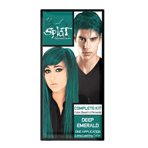 Splat Complete Kit Deep Emerald Semi Permanent Green Hair Dye With Bleach Walmart Com