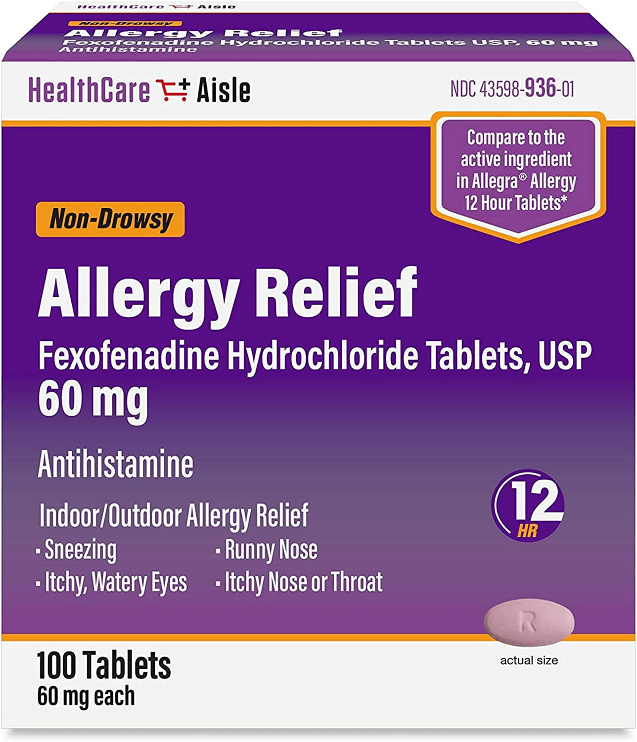 Healthcareaisle Allergy Relief Fexofenadine Hydrochloride Tablets Usp