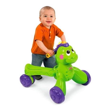 Fisher-Price Go Baby Go! Stride-to-Ride Dino - 2-in-1 Walker & Ride-On Toy For Toddlers