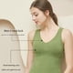 thumbnail image 3 of Guardurnaity Chaleco térmico para mujer, ropa interior acolchada sin mangas para clima frío cálido de invierno para mujer, Top básico de Color Ropa interior Caqui, 3 of 6