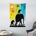 thumbnail image 1 of Zoo Tapestry, Magical Fantastic Colorful Nature Abstraction Elephant Butterflies Birds Rural Safari, Wall Hanging for Bedroom Living Room Dorm Decor, 40W X 60L Inches, Multicolor, by Ambesonne, 1 of 2