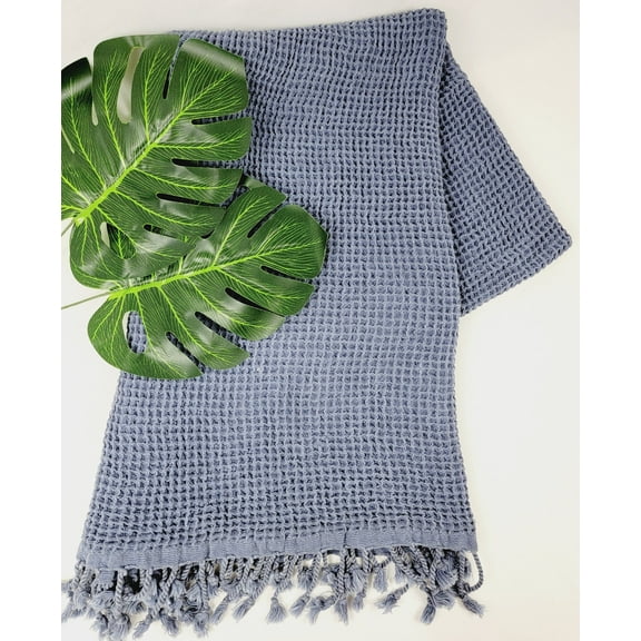 Waffle Towel, Throw Lightweight Quick Dry - Navy