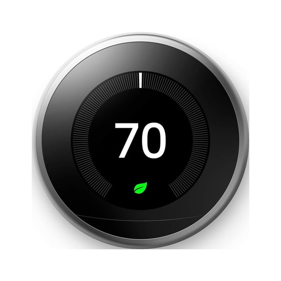 Google Nest Learning Thermostat - 3rd Gen (2015) - Programmable Smart Thermostat for Home - Works with Alexa - Stainless Steel