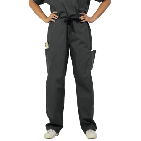 HeedFit Long-Lasting, Workwear, Unisex Scrub Pants, s, Charcoal