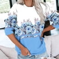 thumbnail image 1 of Meichang Chandails en Molleton pour Femmes Manches Longues Col Rond Coupe Ample Chandail Mode Tunique Graphique Florale Tops Chandails en Molleton à Blocs de Couleur avec Poche, 1 of 5