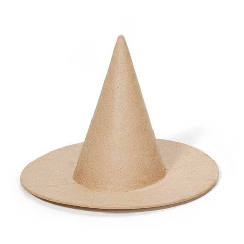 Darice Small Paper Mache Witch Hat For Crafts - 7 X 6 Inches