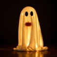 thumbnail image 5 of Cififendec Halloween Plush Cover LED Ghost Prop, 9.05", Pom Pom Nose Freestanding Ghost Ornament for Front Porch Ornament Matching Scheme, 5 of 8