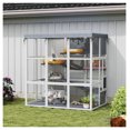thumbnail image 2 of Large Outdoor Catio for 2-4 Cats, Cat Enclosure with Hammock & Condo, 2 of 9