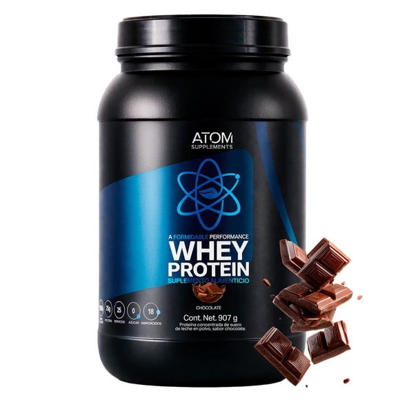 ATOM FITNESS Proteina En Polvo A Base de Suero De Leche (whey) 907G Low Carb