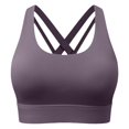 thumbnail image 4 of vigerkar High Impact Sports Bras for Women - Scoop Neck Strappy Sports Bra High Support Moulded Cup Workout Bra (Purple, S), 4 of 5