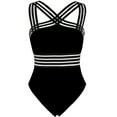 thumbnail image 6 of Hilor Womens One Piece Regular Swimsuits Front Crossover Bathing Suits Hollow Swimwear Monokinis, 6 of 9