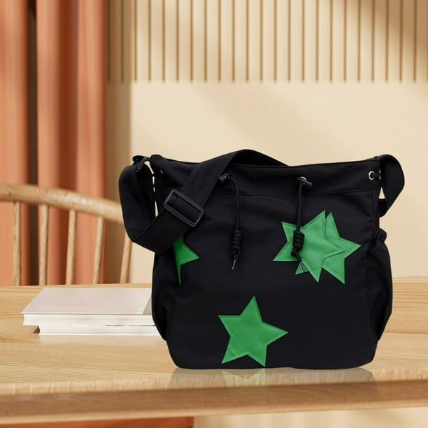 Bolsos de hombro de mujer,Bolso de hombro para mujer Bolso de viaje informal para la playa,Bolso de compras con cordón informal,Bolso ligero para mujer de gran capacidad a la moda,Bolso negro