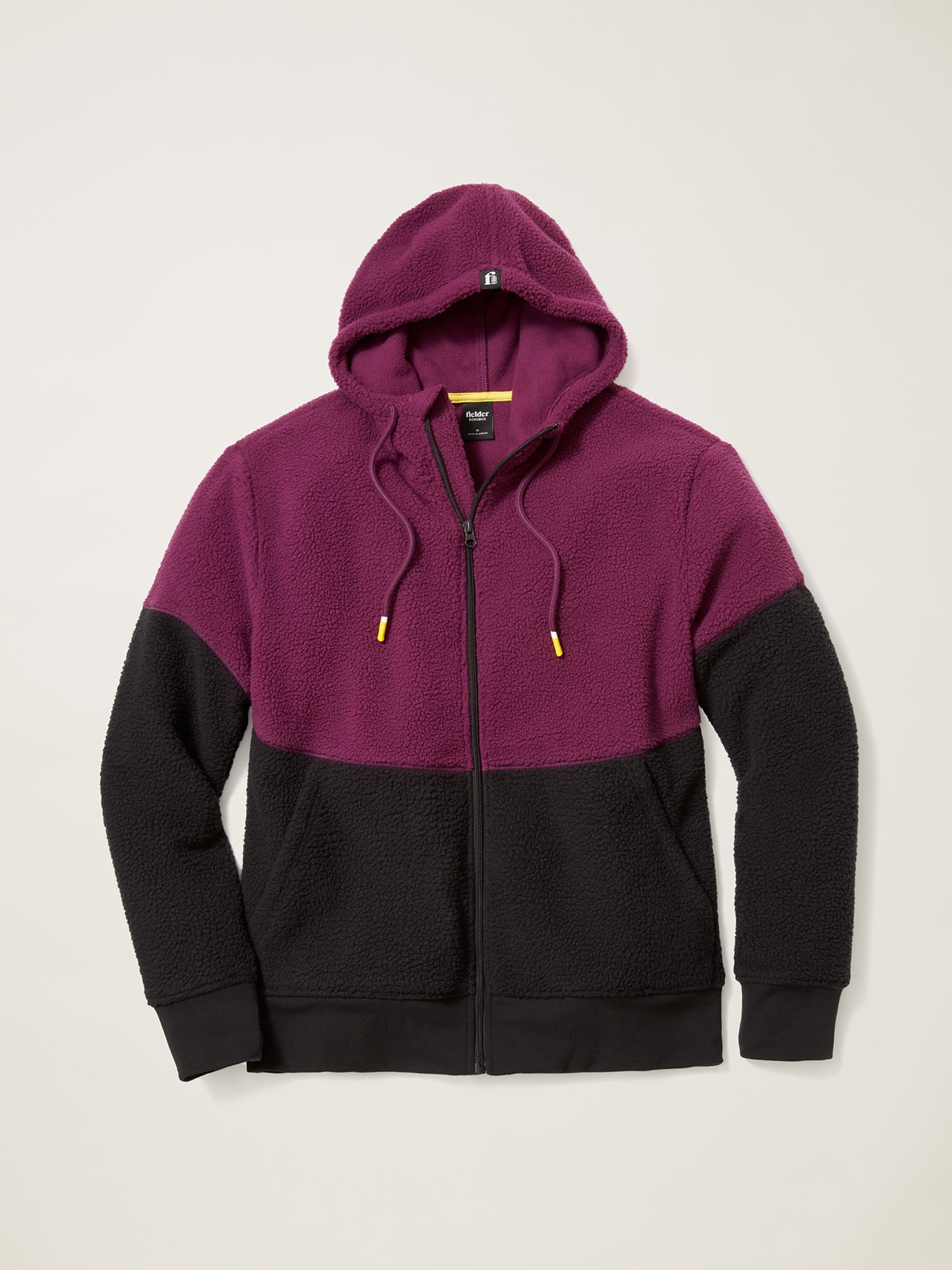 Bonobos Fielder Men's and Big Men's Sherpa Fleece Full Zip Hoodie, Up to Size 3XL