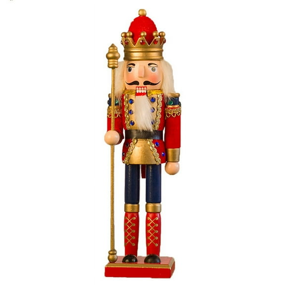 Traditional Wooden Nutcracker Soldier Puppet 11.8 inch, Holiday Christmas Decorations for Bookshelves and Tables
