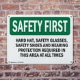 thumbnail image 4 of (2 Pack) Hard Hat Safety Glasses Safety Shoes And OSHA Safety First Sign 10 Inch X 7 Inch Indoor / Outdoor Rust-Free Aluminum Metal Signs for Workplace, Workshop, and Construction Site, 4 of 8