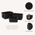 thumbnail image 2 of Small Wicker Baskets for Organizing, Recycled Paper Rope Storage Basket Container Bins for Shelves Bathroom Cupboards Drawer, Decorative Square Basket Organizer Set of 3, 2 of 6