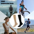 thumbnail image 3 of 2 Pairs Zipper Copper Compression Socks for Women & Men Circulation 15-20 mmhg - Better Blood Flow, Swelling, Best Support for Medical, Running, Nursing, 3 of 7