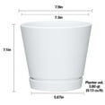thumbnail image 4 of Mainstays Recycled Resin Planter with Attached Saucer, White, 8in x 8in x 7.2in, 4 of 7